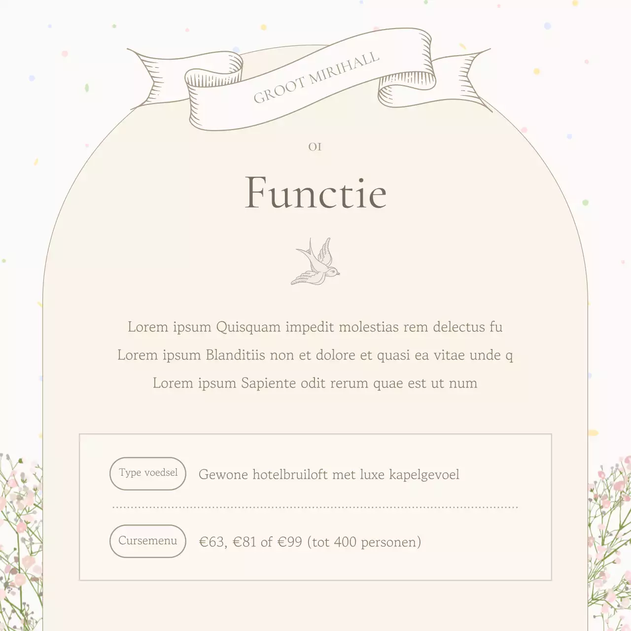 Een klassieke ivoor en beige trouwlocatie promoten