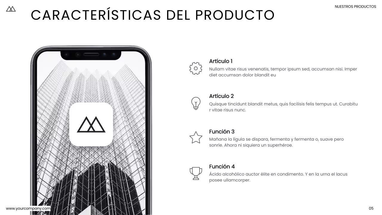 Blanco y negro Minimal Simple Business Product Pitch