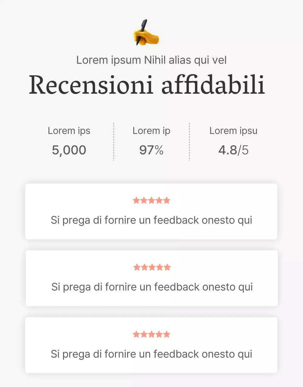 Una recensione o una pubblicità per un negozio di moda con un semplice stile emoji bianco e grigio.