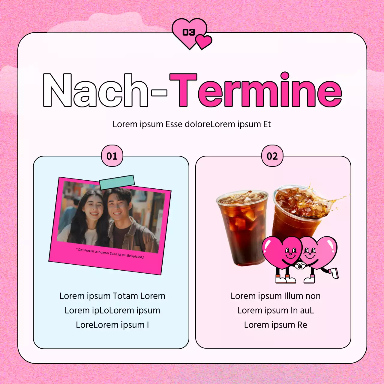 Werben Sie für eine kitschige städtische Verabredung in Pink und Mint