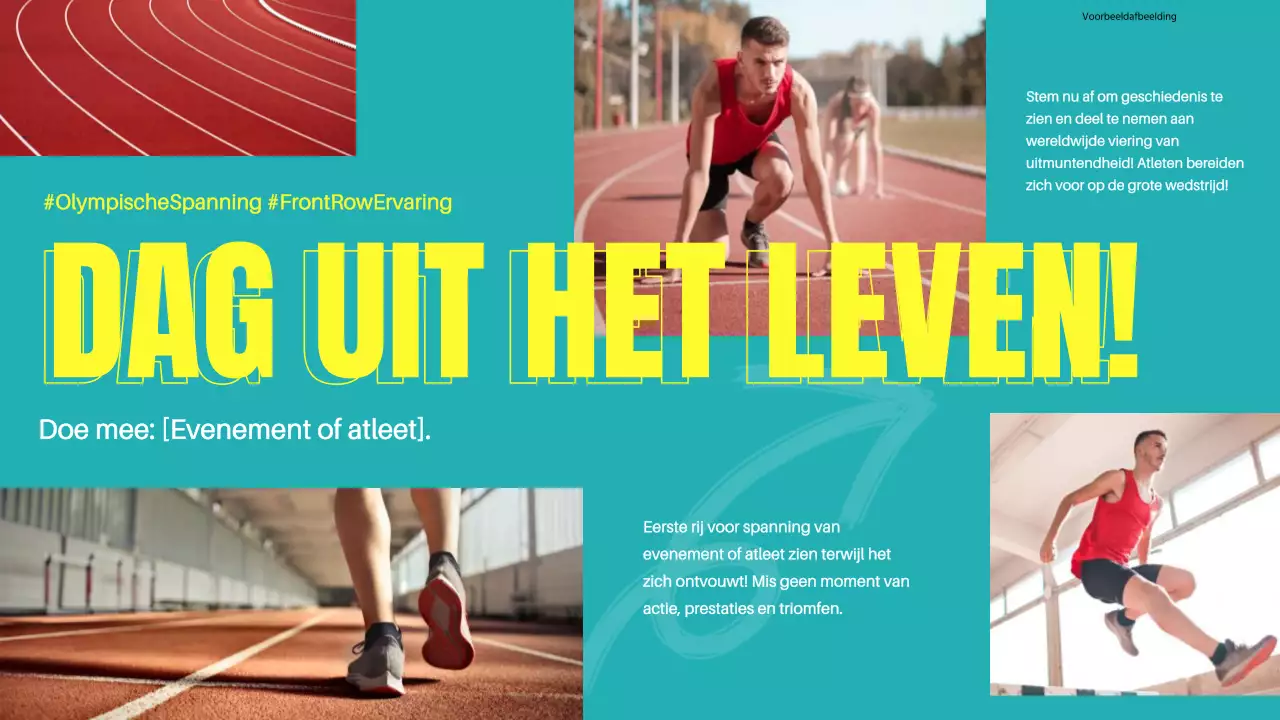 Groene en gele eenvoudige vlog van sportevenementvideo