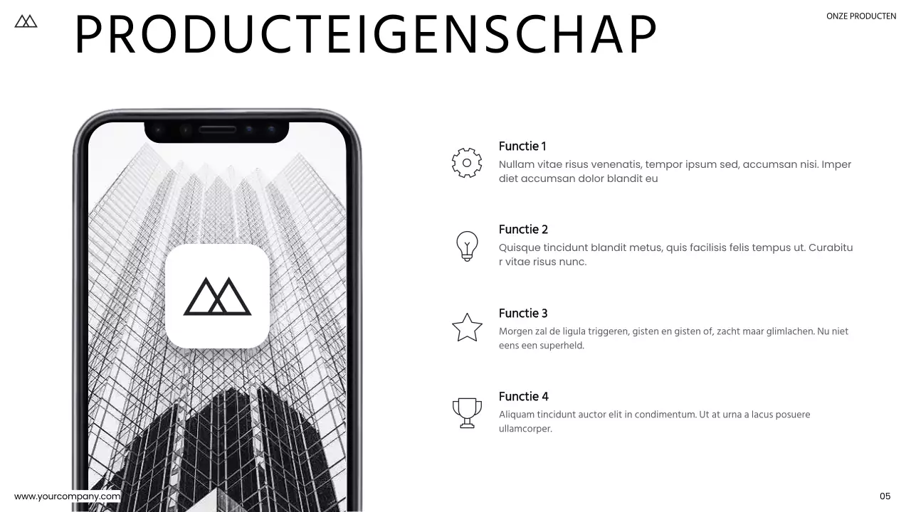 Zwart-wit eenvoudige zakelijke product pitch