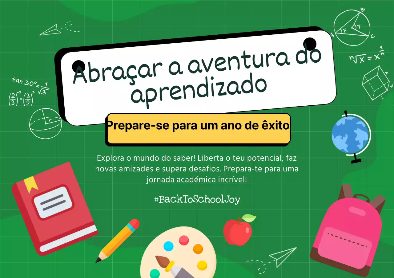 Guia do percurso escolar moderno verde e branco
