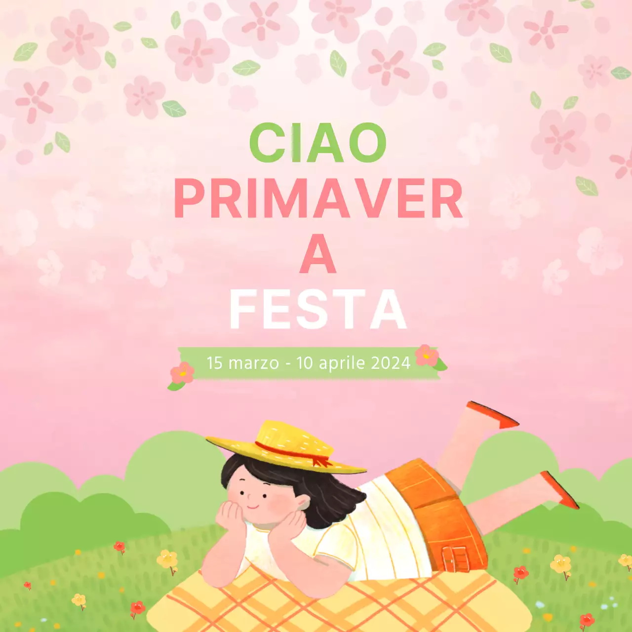 Post rosa e carino sulla festa dei ciliegi in fiore