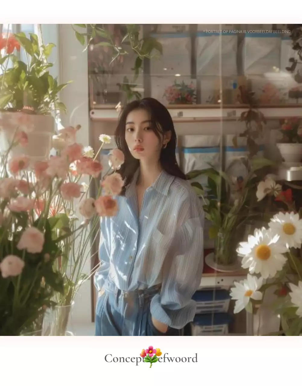 Een fotolay-out of advertentie voor een modewinkel met een eenvoudige stijl van witte en grijze emoji's.