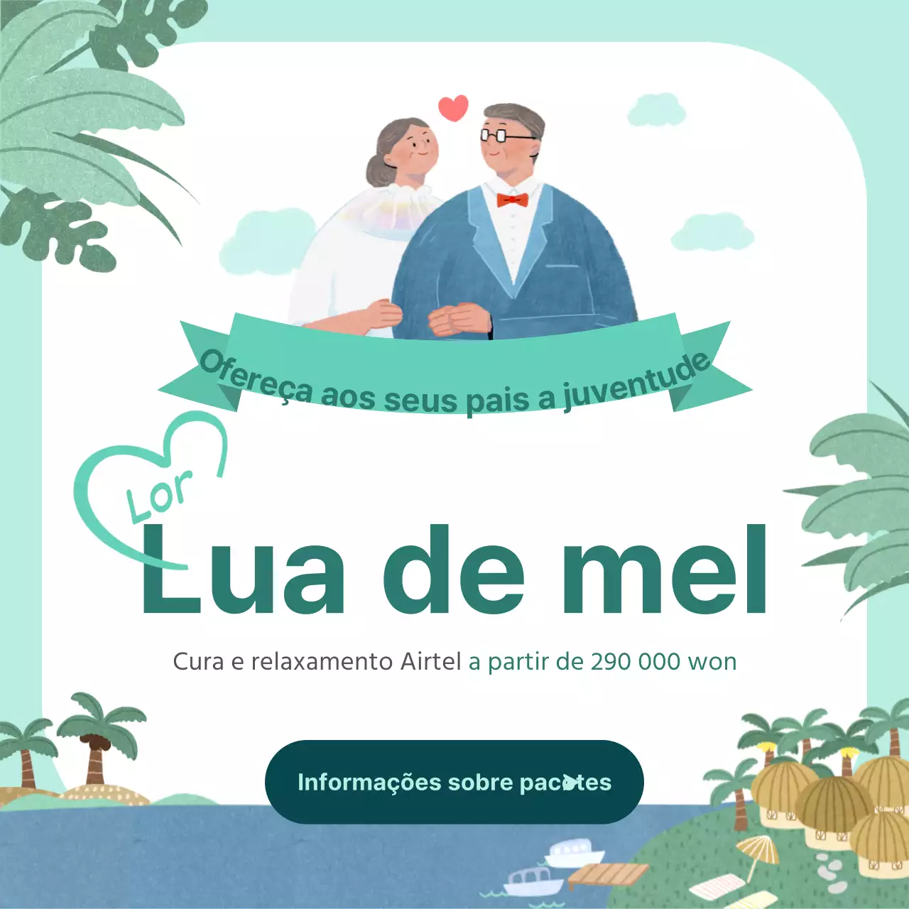Promover uma viagem de piedade filial em azul claro e menta