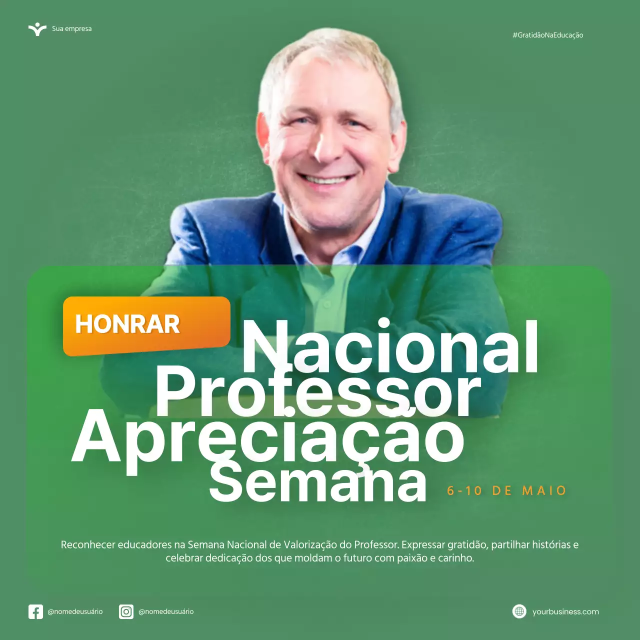 Verde Laranja Moderno Semana Nacional de Valorização dos Professores Microblog Carrossel Dicas