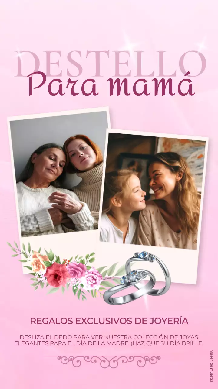 Anuncio de regalo de joyería elegante rosa y blanco