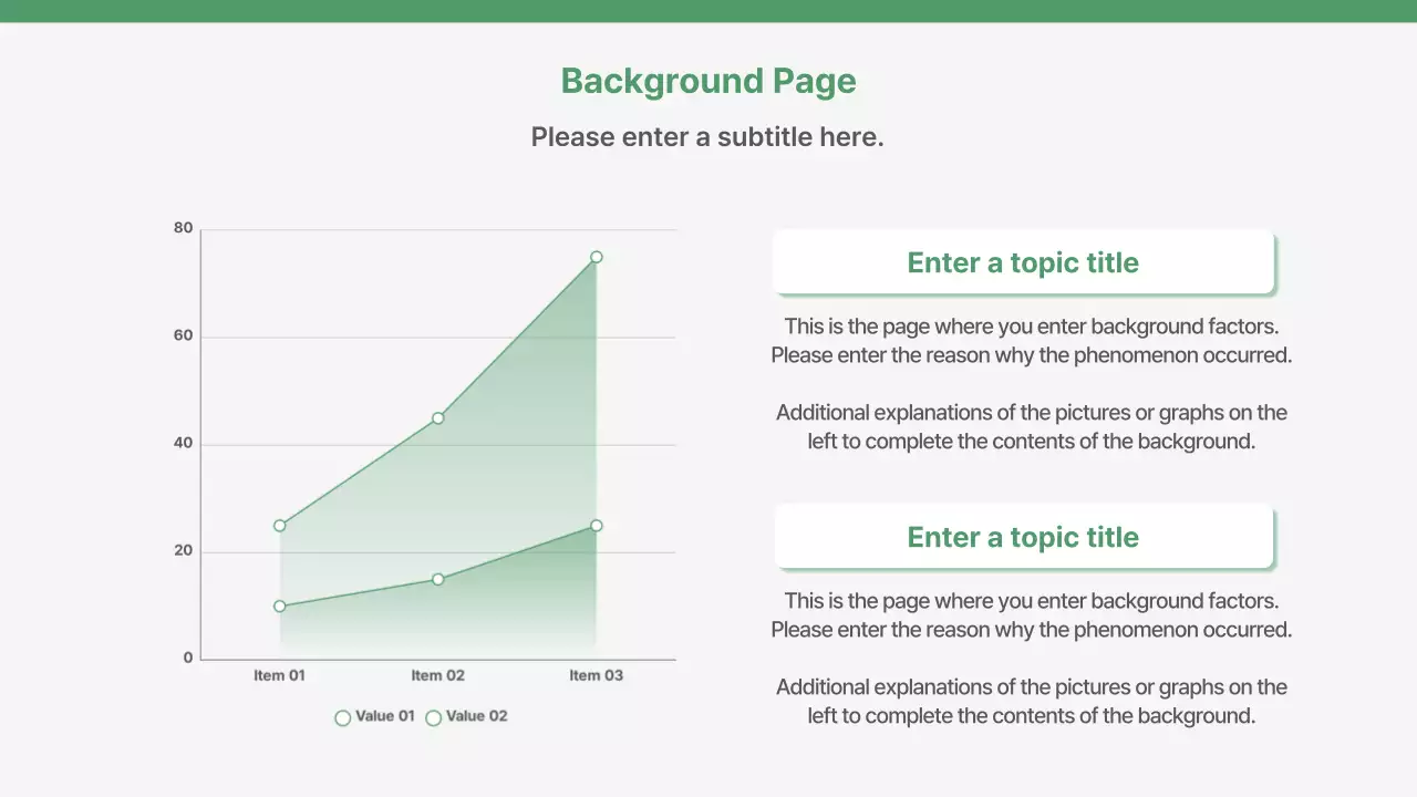 A simple business plan and evaluation report in green