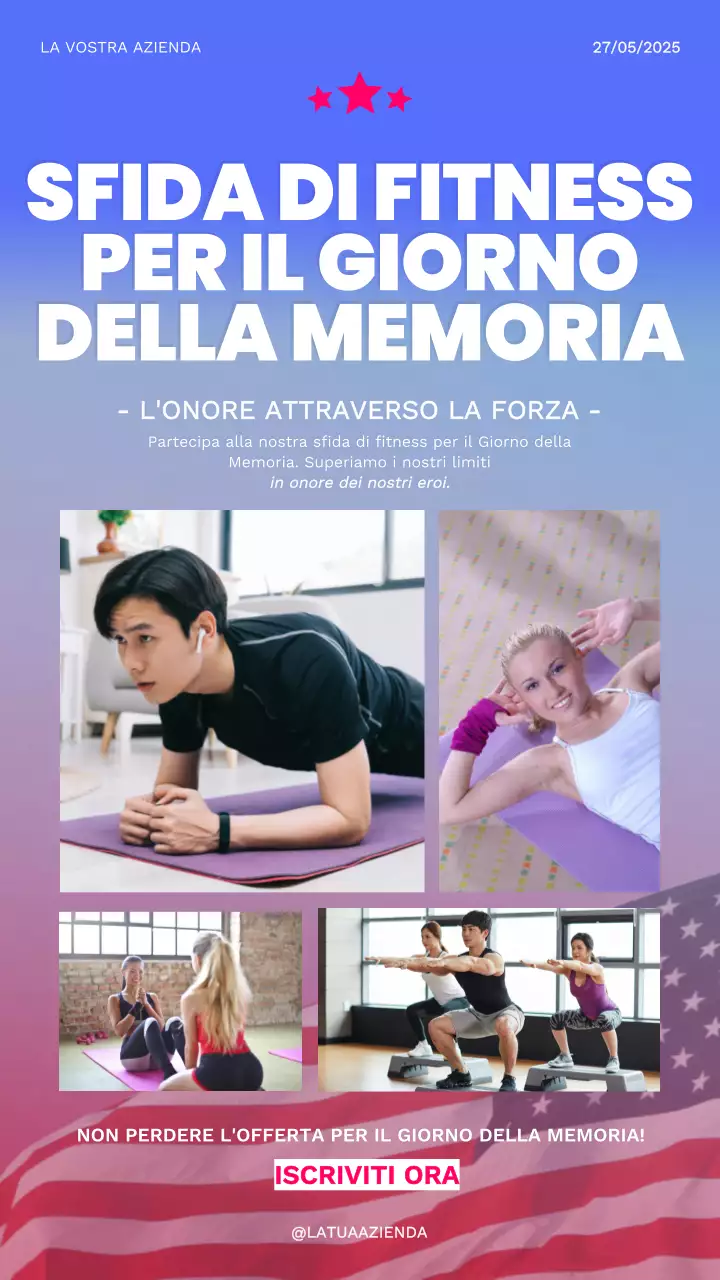 Campagna per la Giornata della Memoria moderna blu e rossa