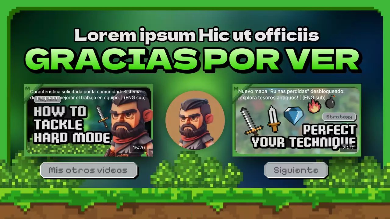 Green and Black Fantasy Game YouTube Outro