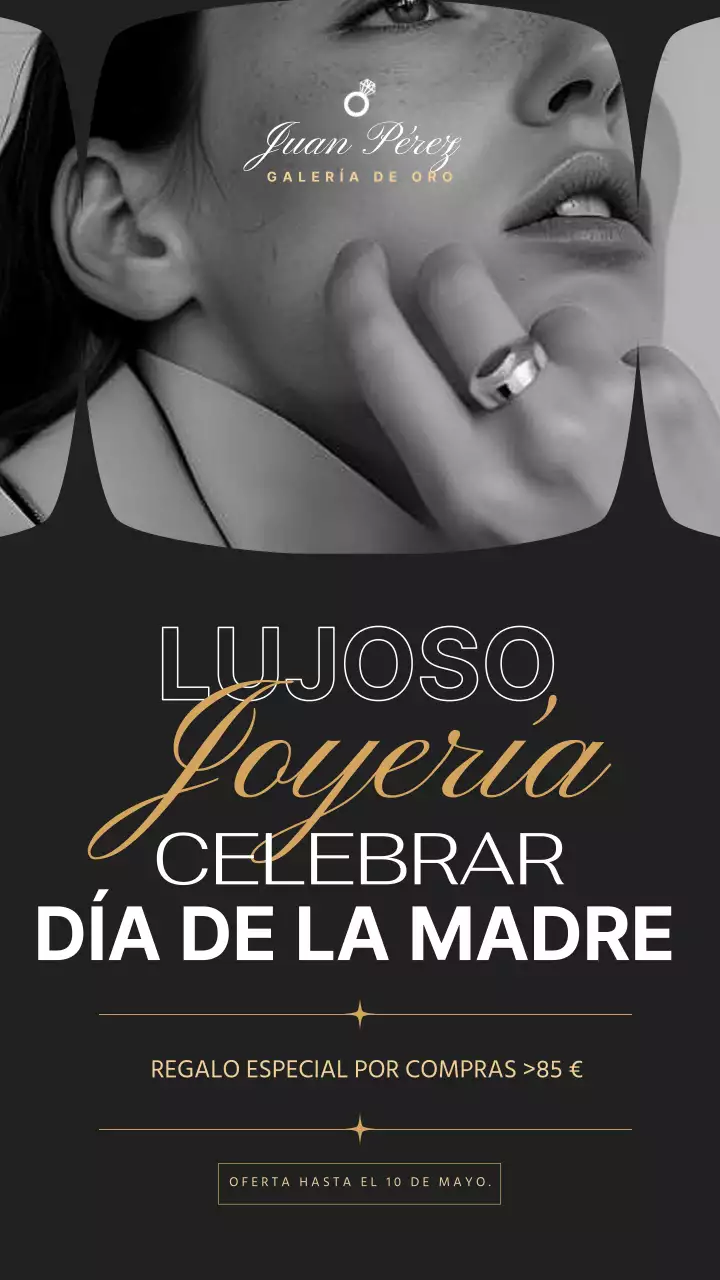 Oro Negro Clásico Elegante Precio Especial Joyería Promocional En el Día de la Madre Advetisement