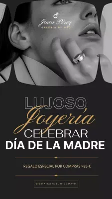 Oro Negro Clásico Elegante Precio Especial Joyería Promocional En el Día de la Madre Advetisement