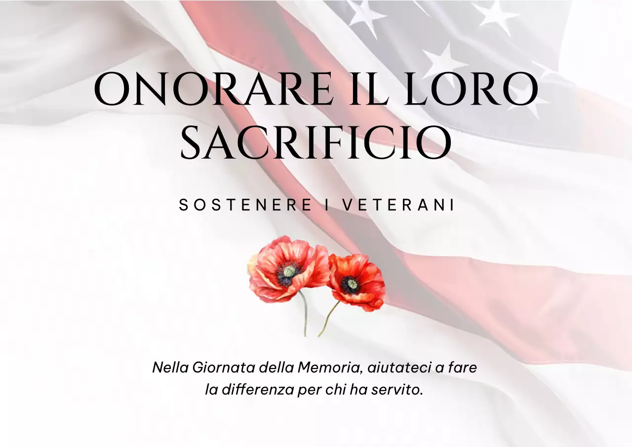 Volantino bianco minimale Honor Their Sacrifice