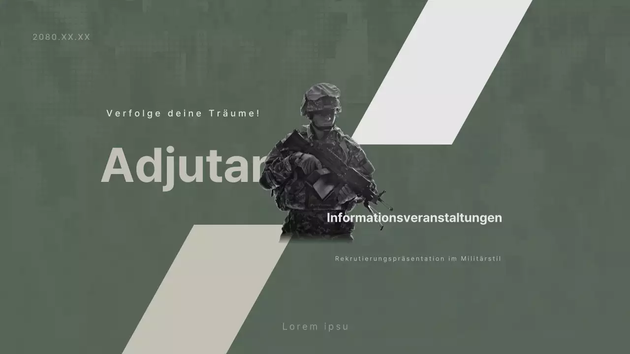 Eine schlichte, khakifarbene Präsentation für das Unteroffiziersbriefing