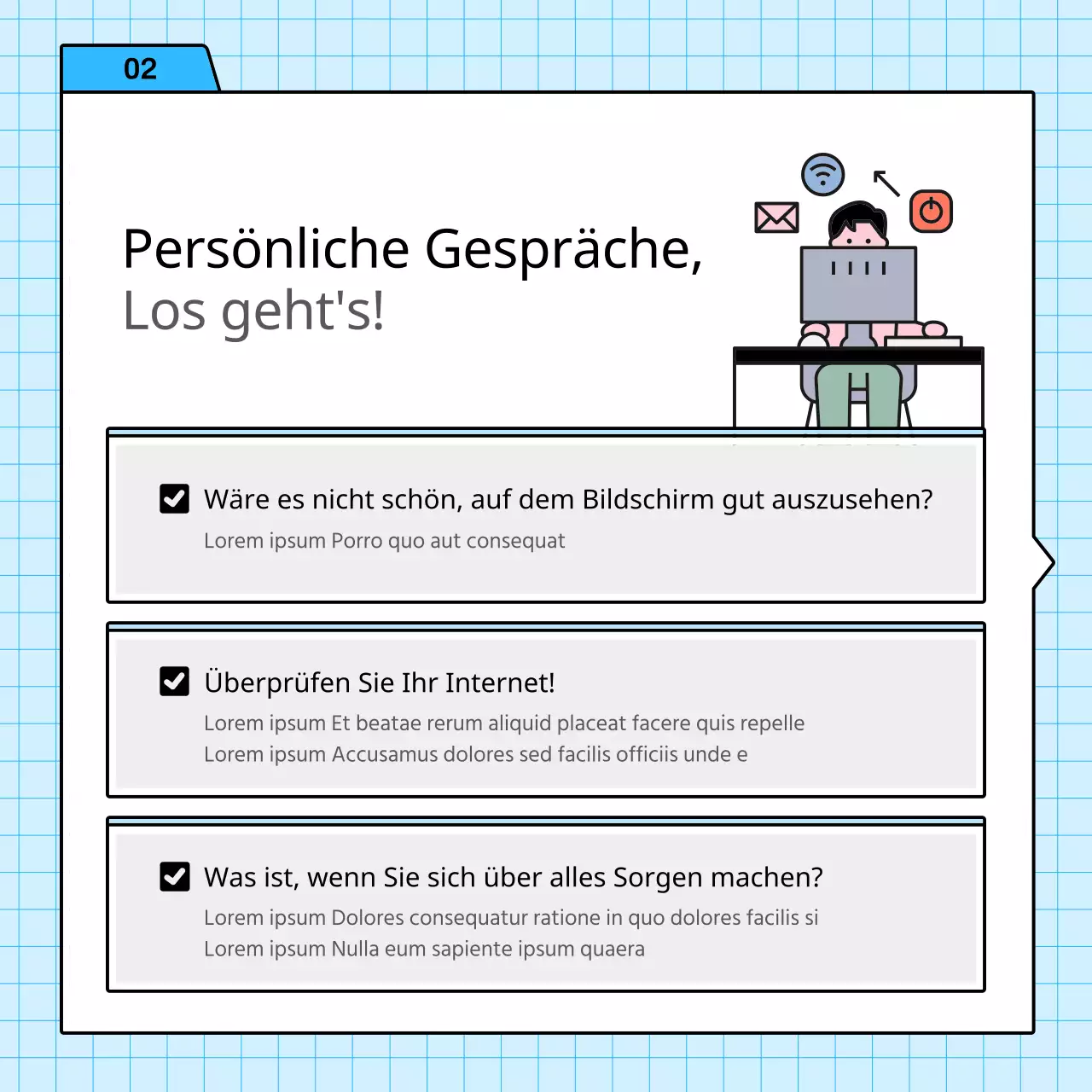 Über einfache Bewerbungsstrategien in Hellblau und Rosa