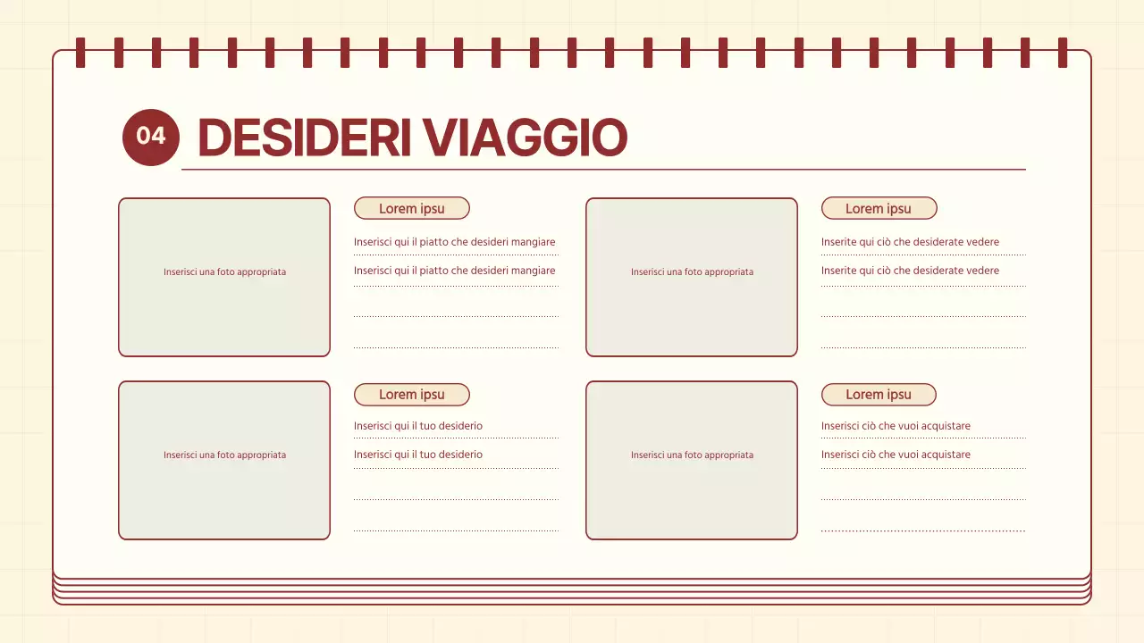 Un itinerario accogliente in rosso e avorio