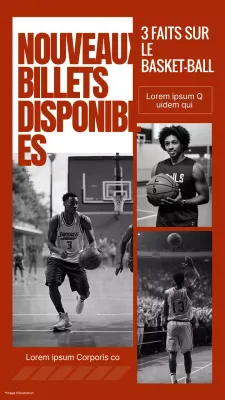 Guide de conseils sur le basket-ball moderne rouge et blanc