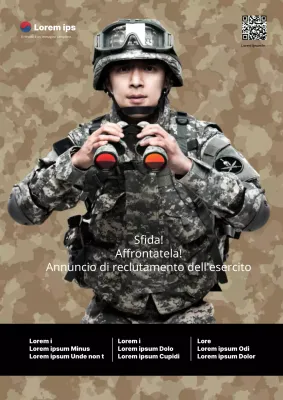 Promuovere il volantino di reclutamento a geometria bianca e cachi
