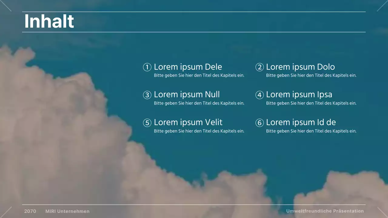 Ein moderner naturalistischer grüner Bericht in Blau