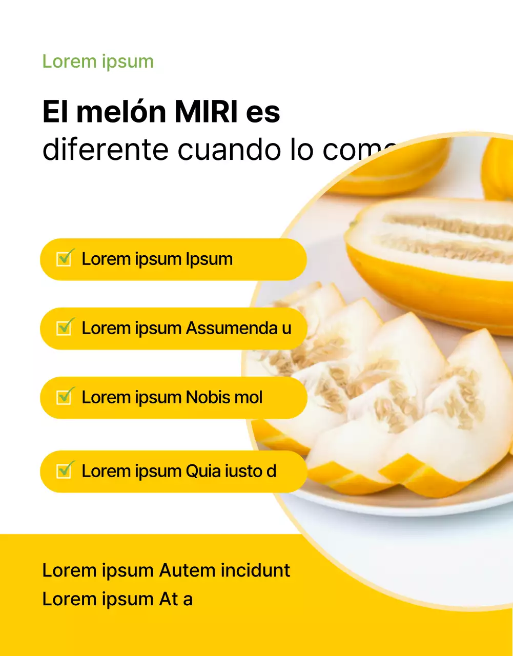 Promover la fruta fresca amarilla y sencilla