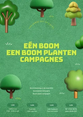 Schattige Green Day promotieposter in groen en chartreuse