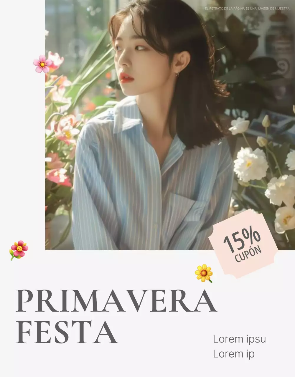 Cartel de portada para un centro comercial de moda con un estilo sencillo de emoji en blanco y gris MainTitle