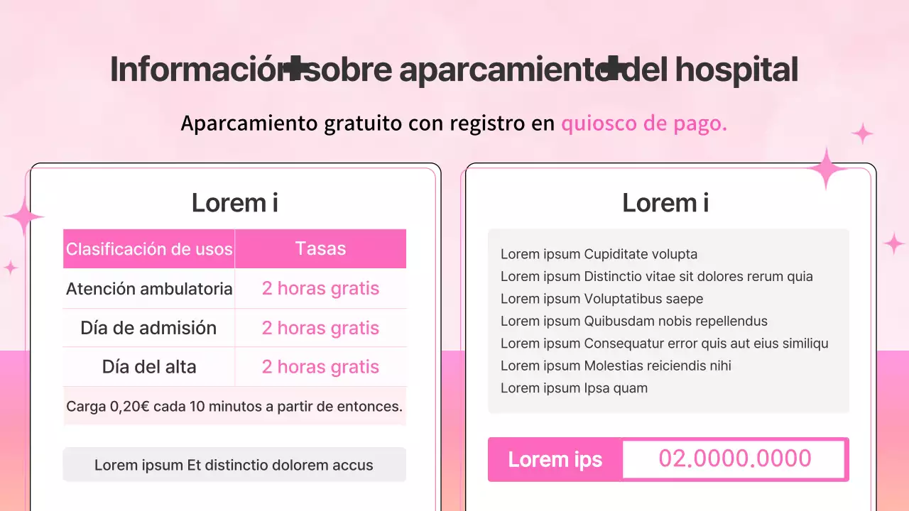 Aviso del Hospital de Cuidados Avanzados rosa y naranja