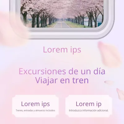 Anuncio sencillo de agencia de viajes de un día con fondo malva