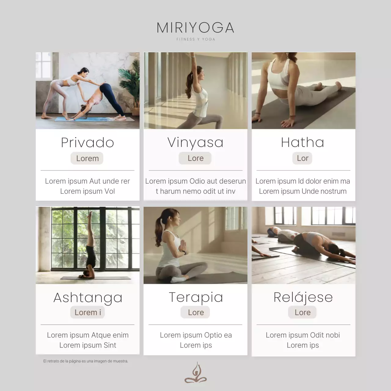 Promover el yoga en gris y sencillo