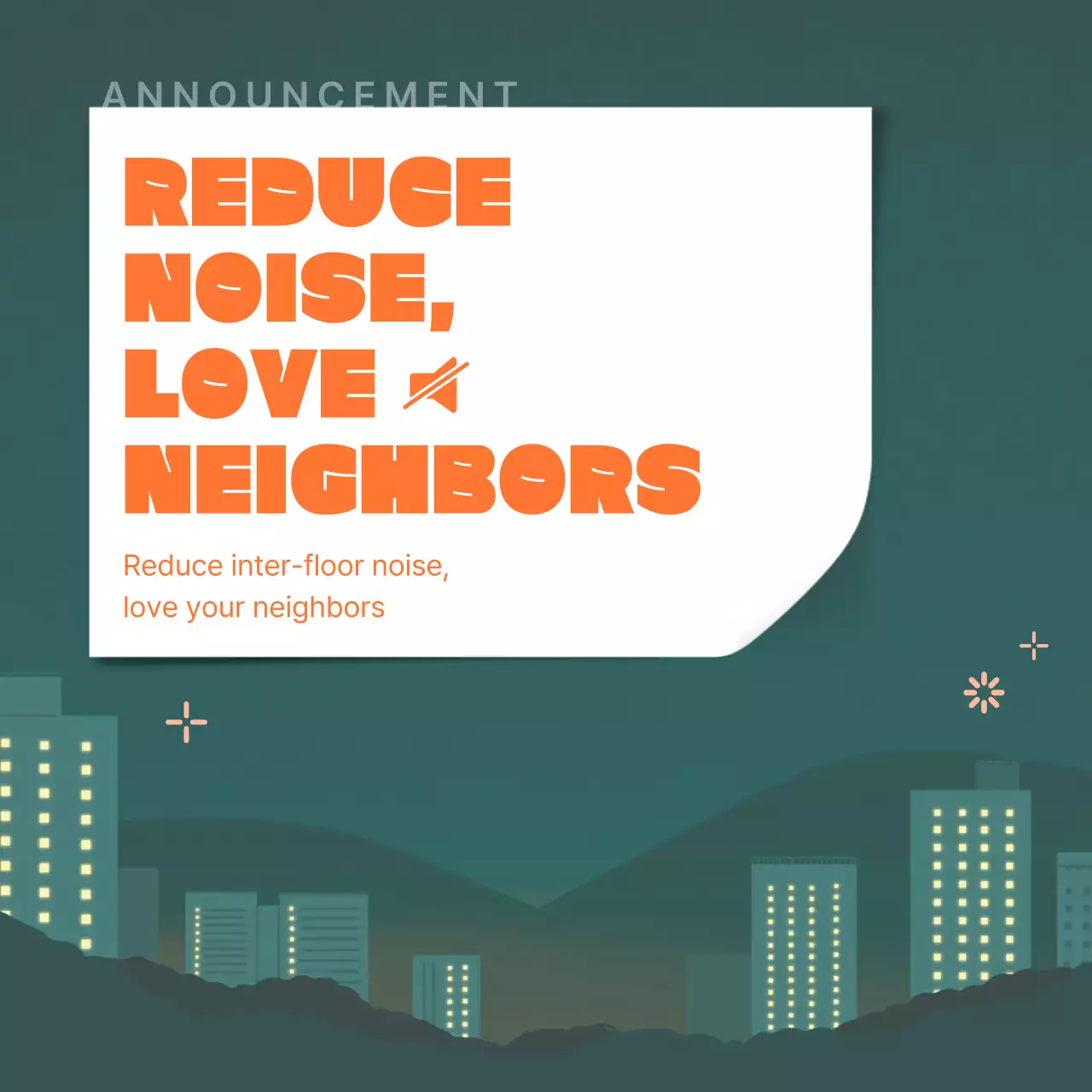 오렌지 모던 노이즈 발표 소셜 미디어 게시물