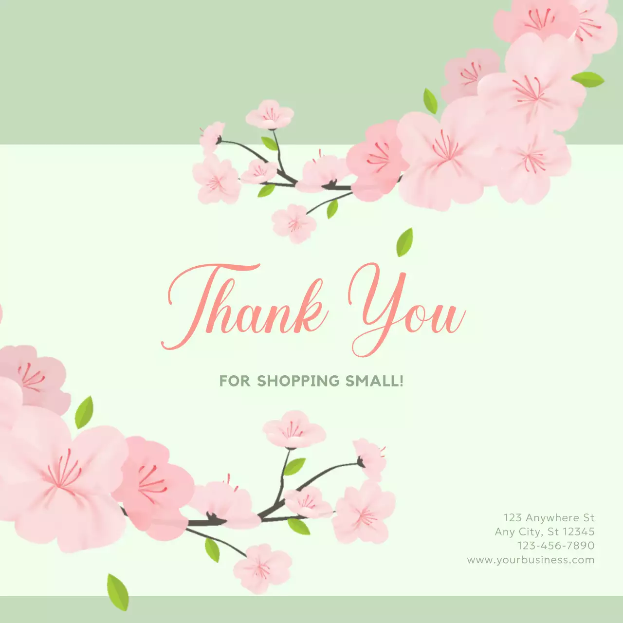 Postagem de mídia social de promoção de primavera verde e elegante