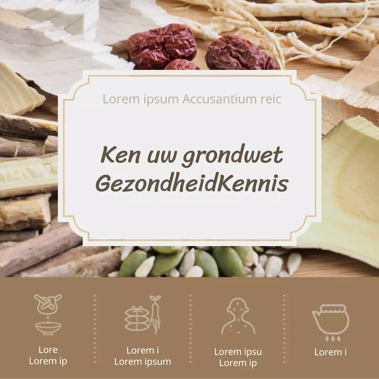 Bruine oosterse Chinese geneeskunde constitutionele advertentie