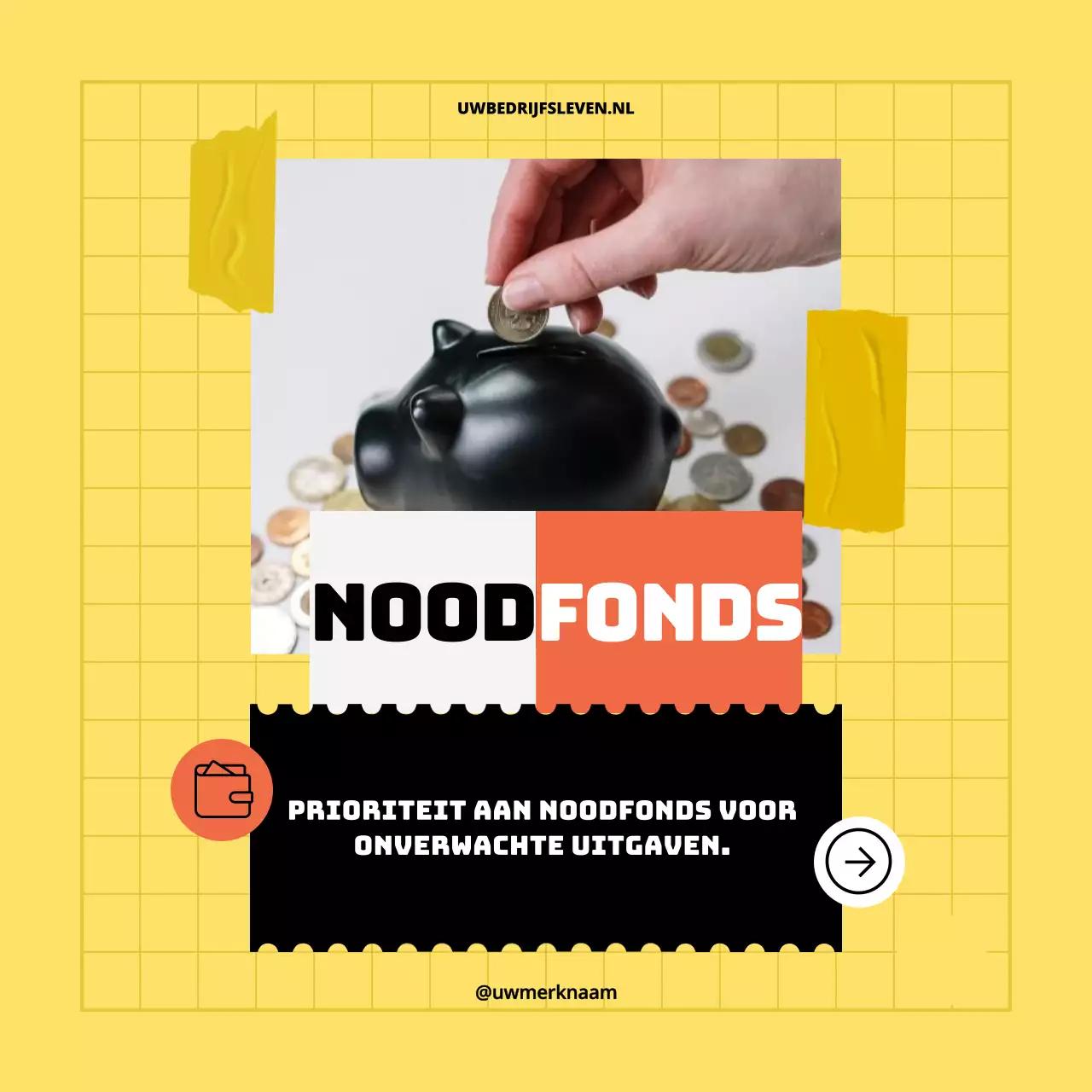 Geel Zwart Geometrisch Pop Tips om je spaarplan te verbeteren Instagram Carrousel