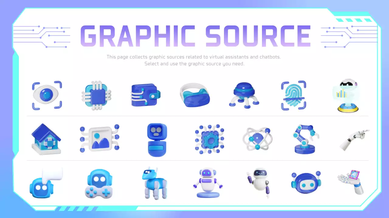 블루 모던 가상 비서 이벤트 프레젠테이션