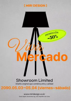 Anuncio interior minimalista en naranja