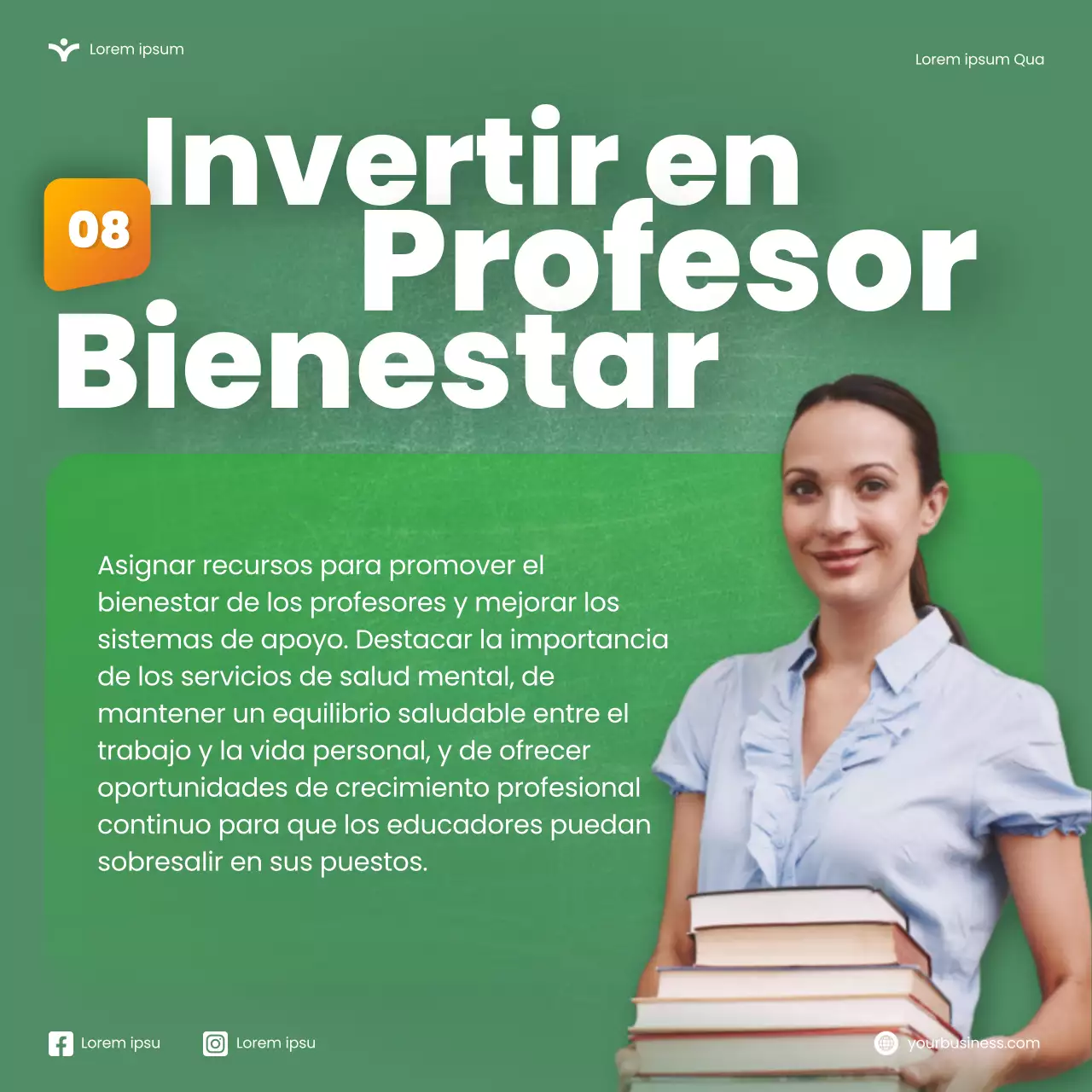 Verde Naranja Moderno Semana Nacional de Agradecimiento a los Profesores Microblog Carrusel Consejos