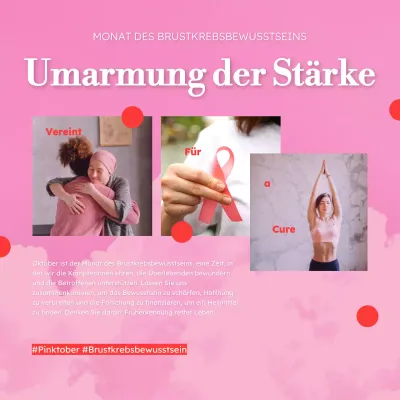 Pinke und rote auffällige Kampagne zum Monat der Brustkrebsvorsorge