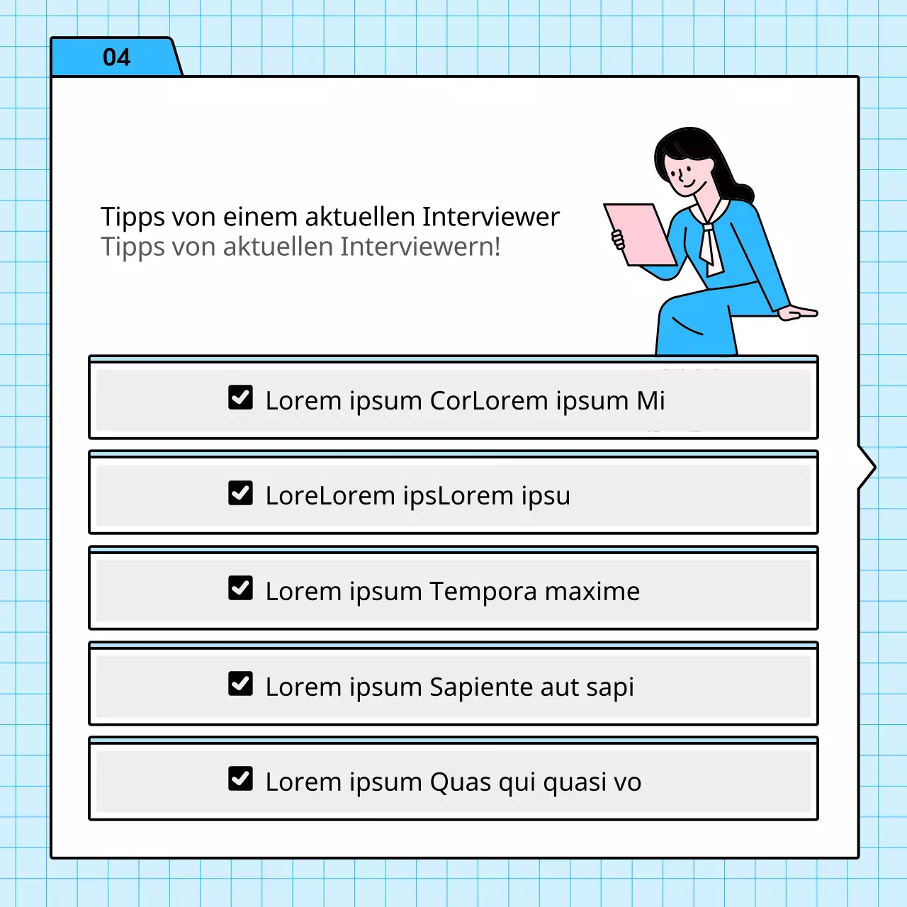 Über einfache Bewerbungsstrategien in Hellblau und Rosa