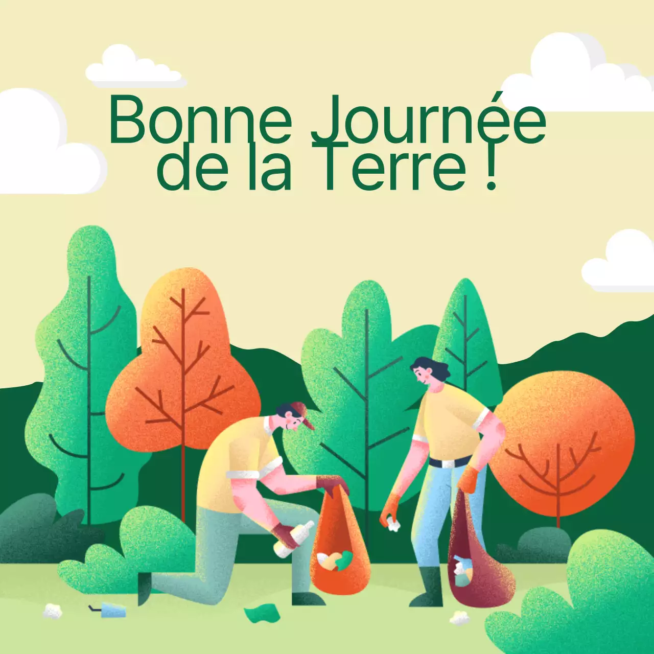 Un guide pour célébrer la Journée de la Terre moderne en vert et jaune