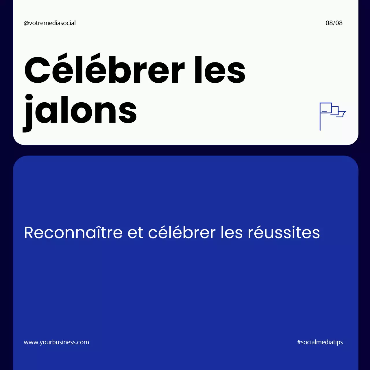 Navy Modern Simple Bold Steps to Implementing Effective KPIs Management Instagram Carousel Post (en anglais)