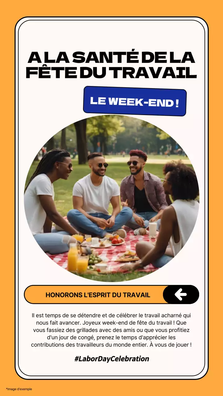 Publicité jaune et blanche pour la célébration de la fête du travail moderne