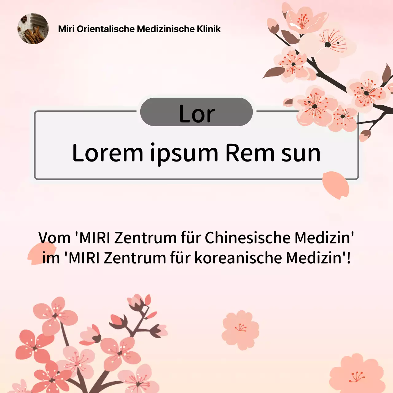 Rosa Klinik für natürliche chinesische Medizin Anzeige