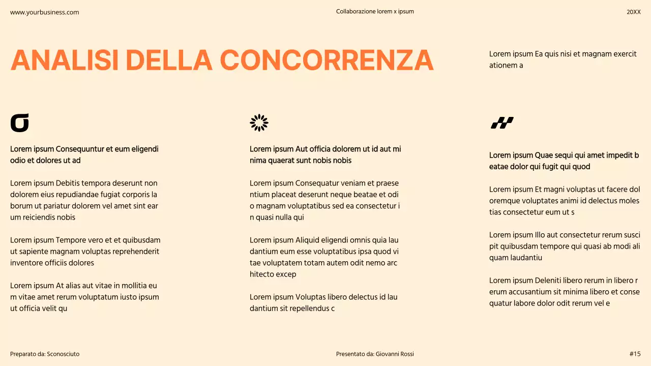 Arancione Moderno Minimal Bold Pitch Deck Proposta