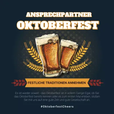 Braune und rote moderne Oktoberfest-Werbung