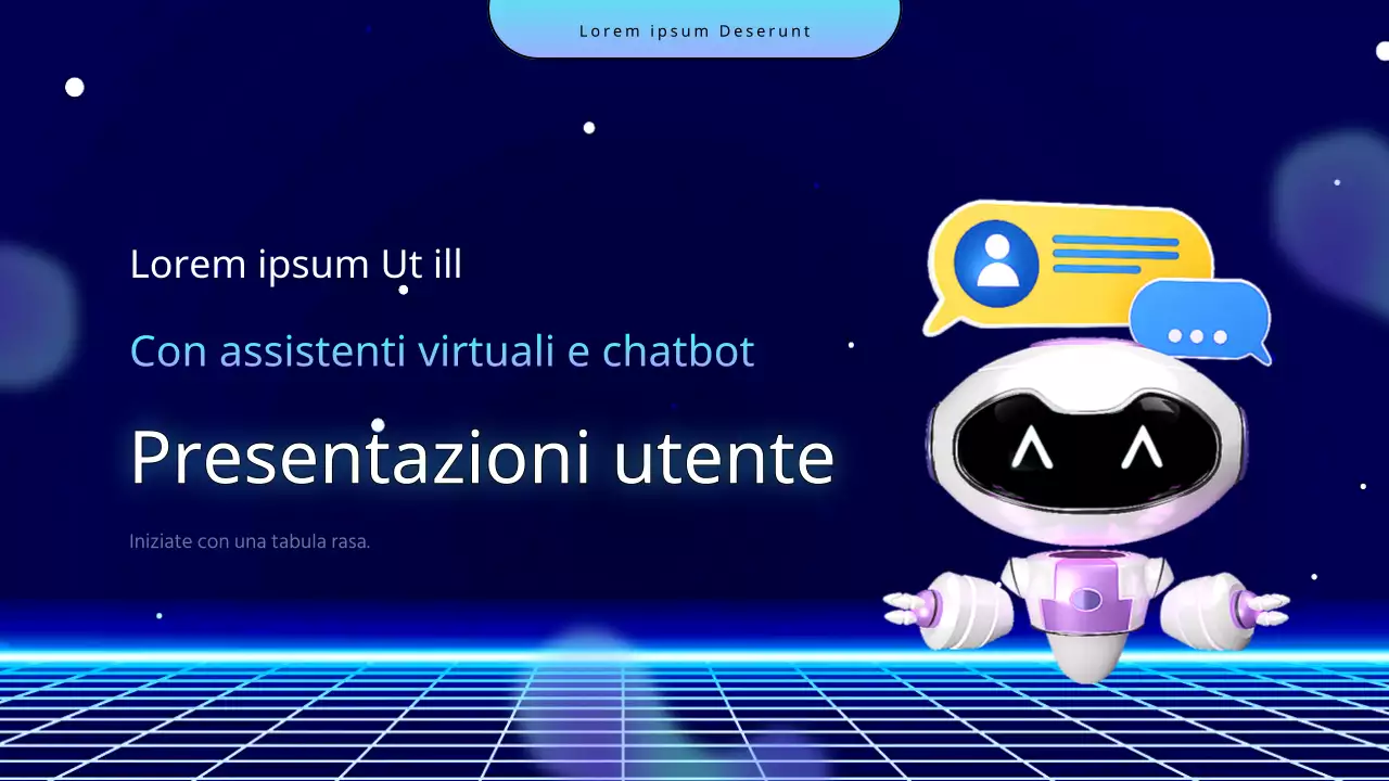 Piano didattico del Chatbot della Giornata della Scienza Cibernetica in blu navy e azzurro