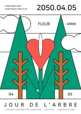 Publicité pour l'événement de la Journée de la verdure en vert et noir.