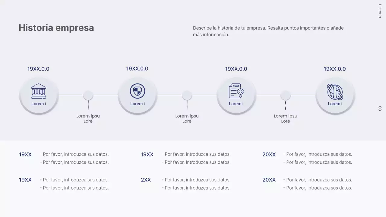 Carta de presentación de empresa con una fábrica moderna en blanco y negro y azul marino