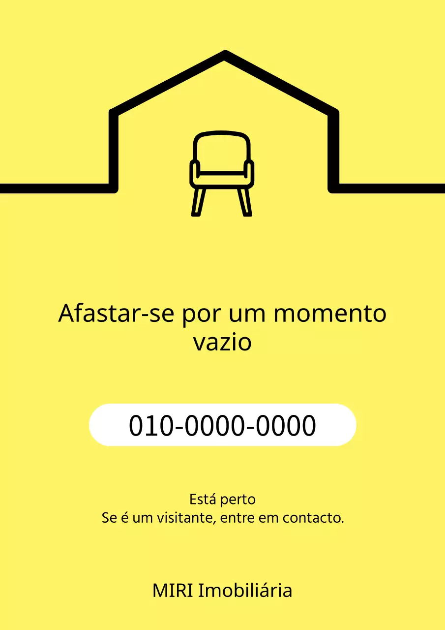 Um simples anúncio amarelo e preto de vaga de imóvel