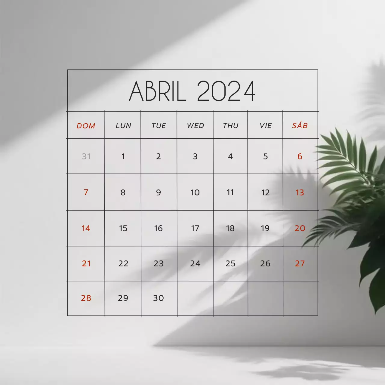 Beige y gris minimalista tendencias neutras primavera calendario de abril